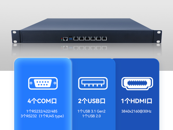 乐鱼1U多网口工控机,网络安全主机工业电脑,DT-12160-J6412